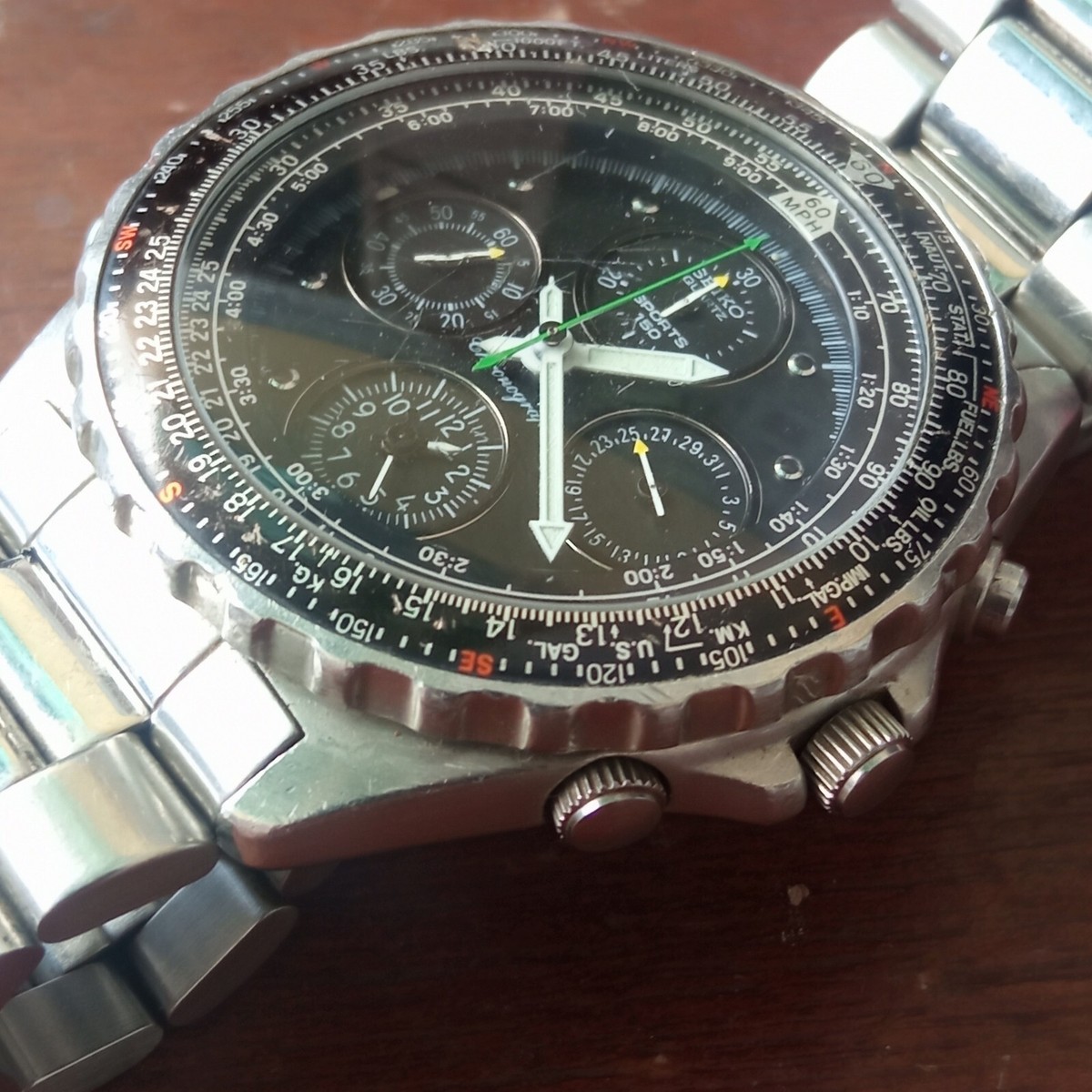 SEIKO Flightmaster 7T34-6A00 Vintage Sports 150 Chronograph Japan