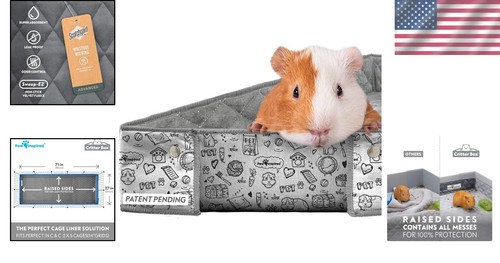 Critter Box Washable Cage Liners with Walled Design - Indoor Bedding Solution - Picture 2 of 8