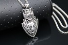 Collier blason loup bouclier chaîne homme chaîne homme argent bijoux fantaisi...