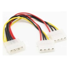  2-pack 4-pin Male to 2x Female Power Splitter Cable Extension Adapter 2X