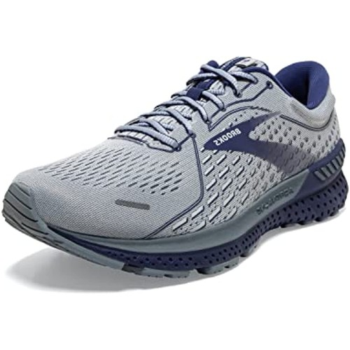 Brooks Men's Adrenaline GTS 21 - Grey / Tradewinds / Deep Cobalt - 8