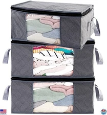 Gray Storage Bins & Bags - 3-Piece Closet Organizer Set for Sweaters & Clothes