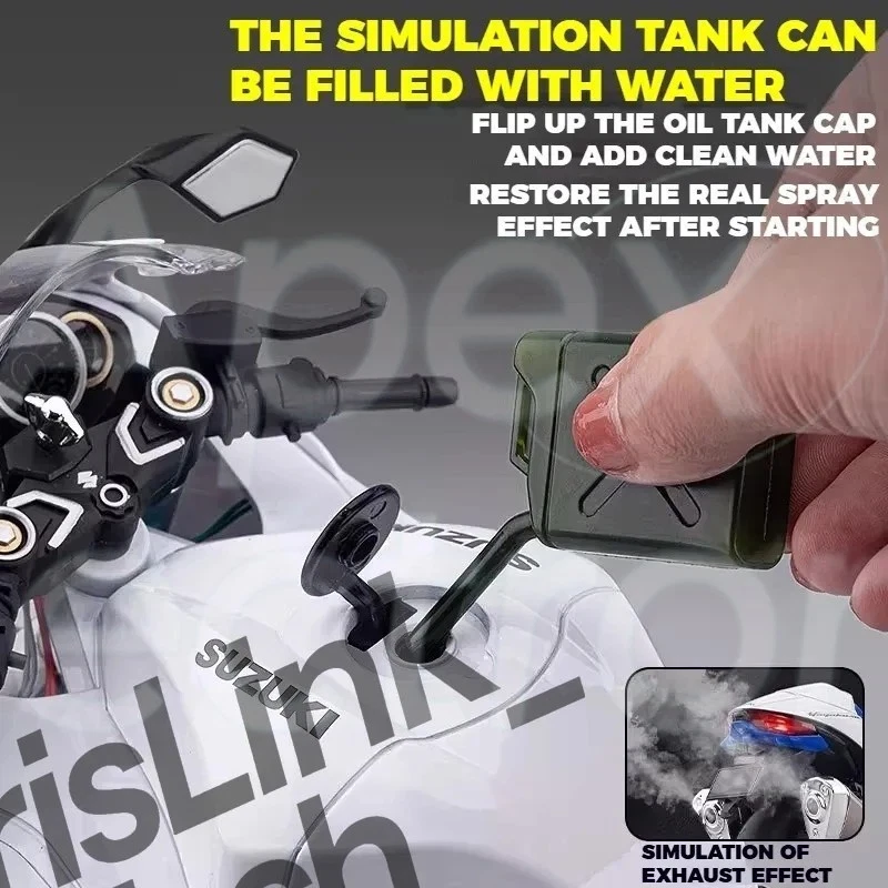 1:6 SUZUKI HAYABUSA GSX-1300R Alloy Metal Diecast Motorcycle Model Decoration - Image 3 of 4