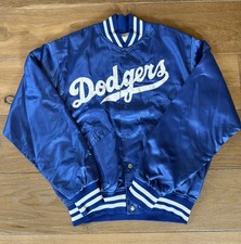 Los Angeles Dodgers Vintage 80s Felco Satin Bomber Jacket Blue Made in USA Large
