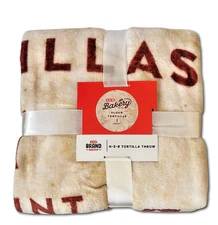 NEW HEB Brand Shop Tortilla Throw Blanket 70” Round Plush Flour Tortilla Design