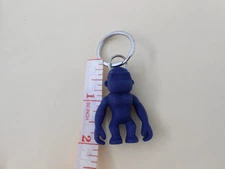 KIPLING Dark Violet Rubber Monkey Keychain Keyring Bag Charm NWOT