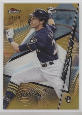2020 Topps Finest Gold Refractor 29/50 Christian Yelich #100 0o84