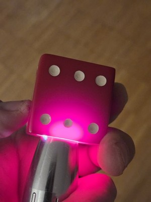 Large 40mm Vintage Bakelite Dice Cube Red Phenolic Mid Century 80g