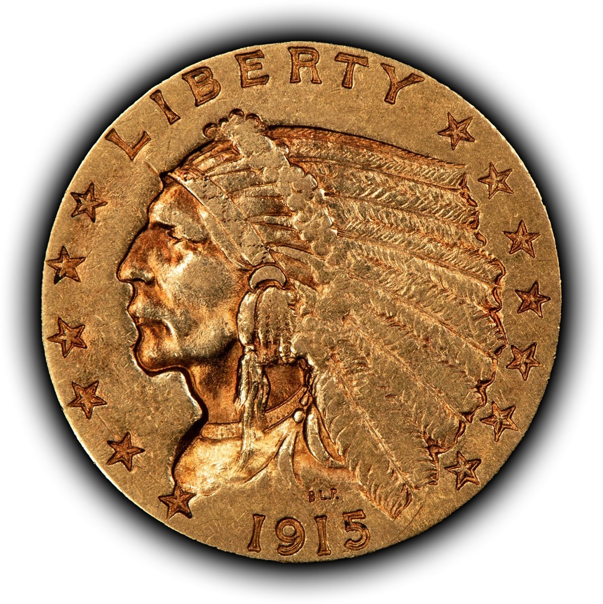 1915 $2.50 Indian Head Gold Quarter Eagle - Authentic US Coin