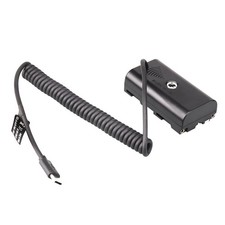 Black USB-C to NP-F550/F750/F970 Dummy Battery Power Adapter For Sony Monitor