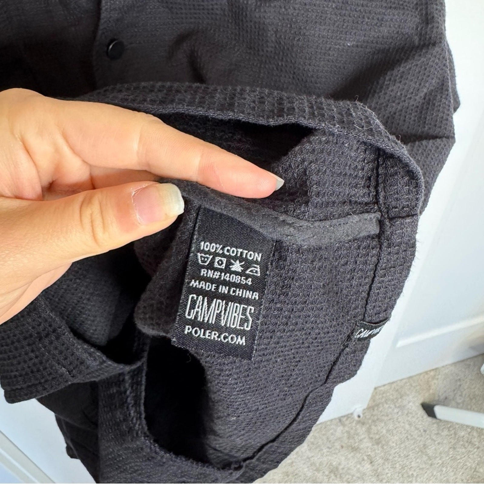 Poler Outdoor Stuff Black Textured Button Down Ja… - image 4