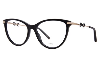 Carolina Herrera HER-0219 2M2 Eyeglasses Womens Black/Gold Full Rim Cat Eye 55mm