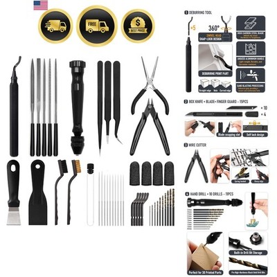 3D Printer Tools Kit Essential Accessories Deburring Wire Cutter Drill