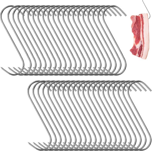 40 StüCk Fleischerhaken S Haken Edelstahl 13Cm Fleischhaken S-Haken-image