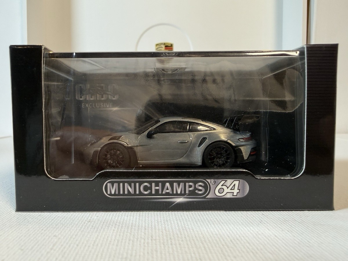 🔥Mini Champs 1:64 PORSCHE 911 992 GT3RS SILVER CLDC + Magazine +