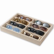 Sunglass Organizer Beige Velvet Glasses Trays for Drawer Eyeglasses Watches J...