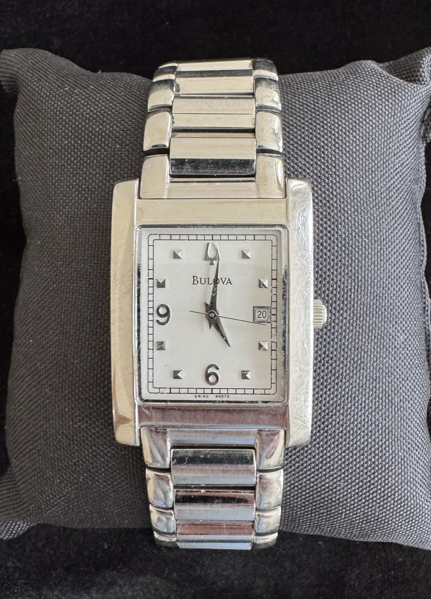 Bulova Men's Watch Quartz A2 Swiss 96B79 Stainless Steel White