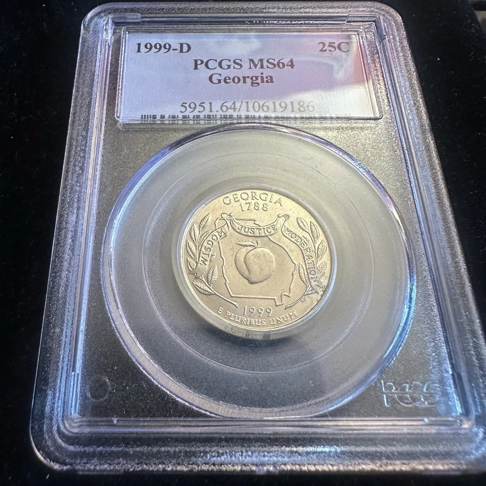 1999 D 25C PCGS MS64 Georgia State Quarter Clad Graded US Coin - Image 2 of 4