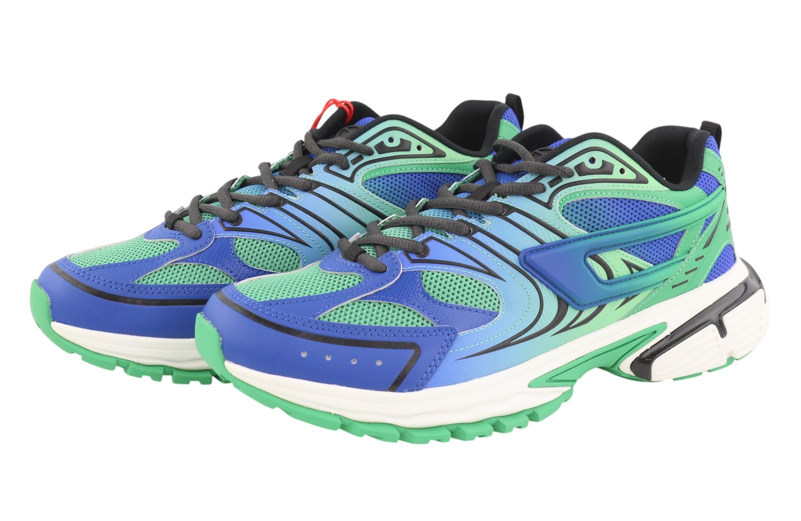 DIESEL S-Serendipity Pro-X1 Men Sneakers EU42 Blue & Green Panelled Low RRP275 image 4