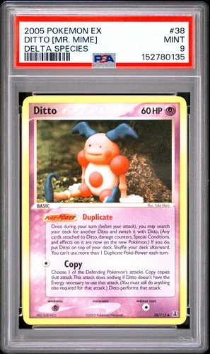 2005 POKEMON EX DELTA SPECIES #38 DITTO [MR. MIME] PSA 9