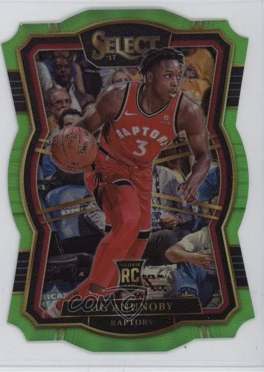 2017 Panini Select Premier Level Neon Green Die-Cut Prizm 23/65 OG Anunoby 9on