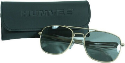 Humvee Pilot Sunglasses HMV-52B-TAN 52mm. Desert khaki metal frames. Spring-load