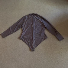 Skims Umber Disco Long Sleeve Bodysuit, Size 4X New