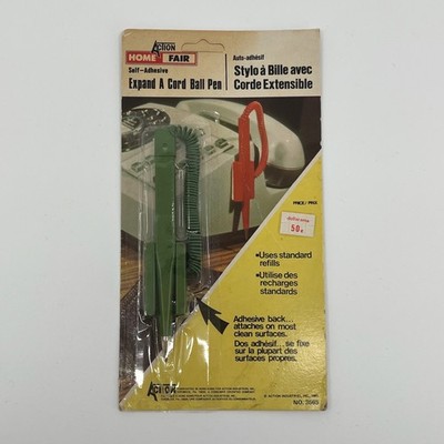 Vtg 80s Action Home Fair Expand A Cord Ball Pen NOS Avocado Green Desk Office