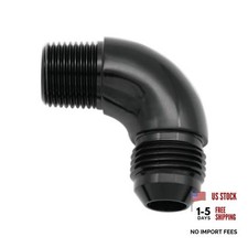 90 Degree Elbow One Piece Full Flow -8 AN Male to 3/8" NPT Male