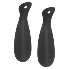 2pcs Shoe Horn 7.5" Metal Straight Handle Shoe Helper Shoehorns, Black