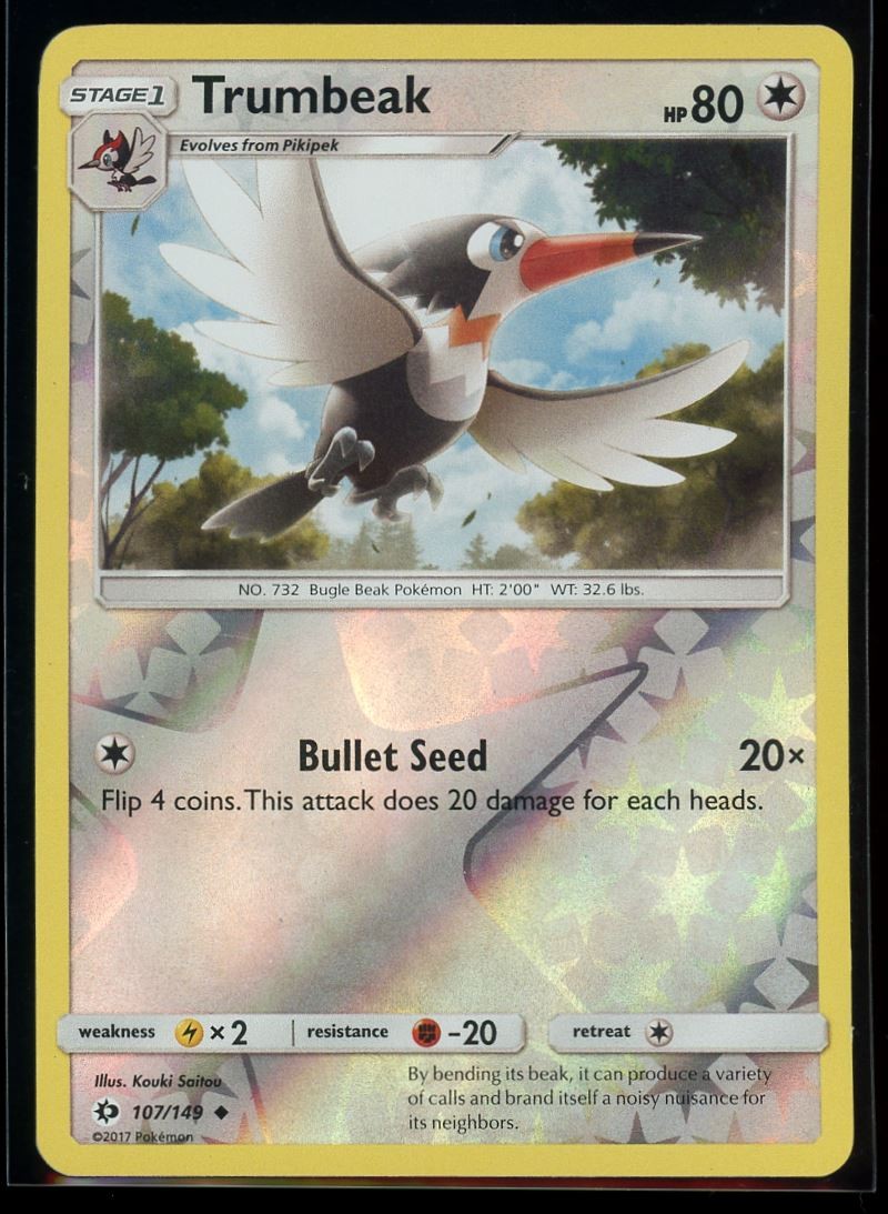 2017 Sun & Moon Trumbeak Reverse Holo Pokemon Card #107