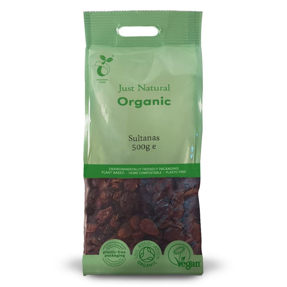 Just Natural Organic Organic Sultanas 500g - 2 Pack