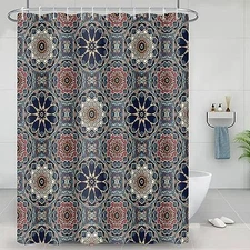 Bohemian Mandala Shower Curtains Vintage Chic 65"W x 72"L (Pack of 1) Y#321