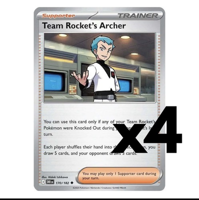 #ad #ad 4x Team Rocket#x27;s Archer 170 182 SV10: Destined Rivals Pokemon Playset x4 $1.89