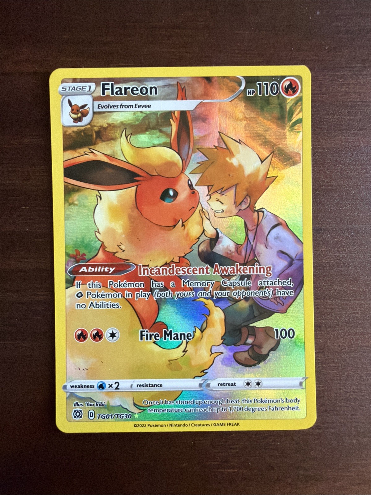 Flareon TG01/TG30 Swsh09: Brilliant Stars Trainer Gallery Holo NM