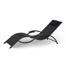 Sea Breeze Ultra Comfortable Foldaway Cool Mesh Lounger - Black