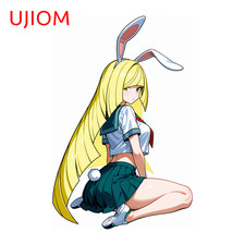EARLFAMILY 5.1" Anime Girl Car Sticker Water Bottle Helmet Car Door Racing Decal
