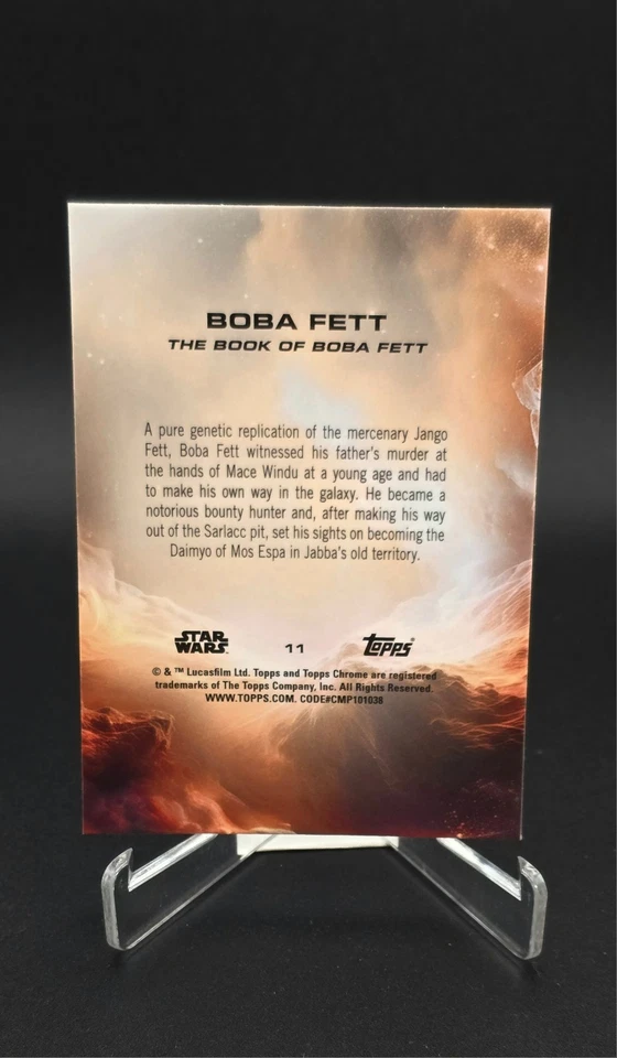 BOBA FETT RAYWAVE REFRACTOR 2025 TOPPS CHROME STAR WARS #11 - Image 2 of 3