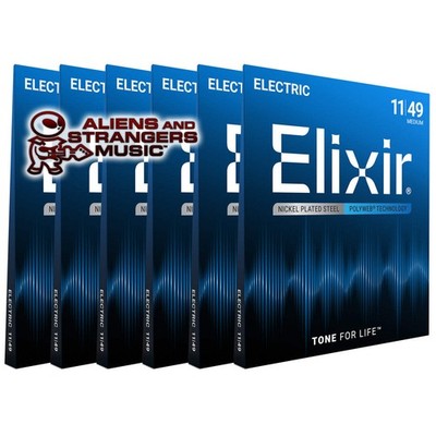 6 Sets! Elixir POLYWEB Nickel Electric   12100 Medium .011-.049
