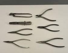 7 PAIRS OF VINTAGE STEEL PLIERS CIRCLIP PLIERS HARD WIRE CUTTERS GRIPS ETC
