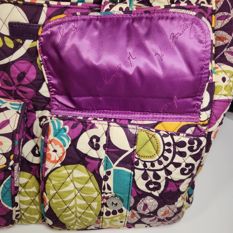 Vera Bradley Grand Cargo Travel Bag - Purple Plum Crazy Pattern - EUC - Image 3 of 4