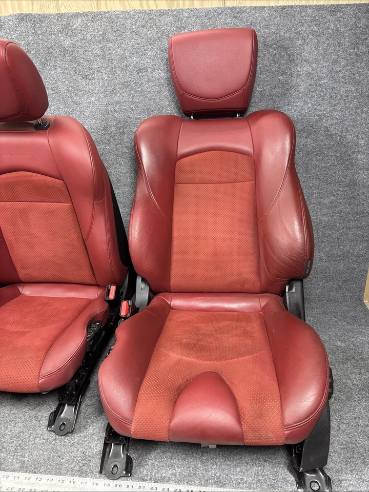 🔶11-15 Infiniti G37 Q60 IPL cupé asientos delanteros rojo OEM Foto 2 de 4