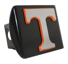 University of Tennessee Chrome with Orange Trim Black Metal Hitch Cover