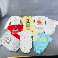 Baby Clothing Lot Of 9 Onesies Bodysuits Size NB Newborn Carter's, Gerber