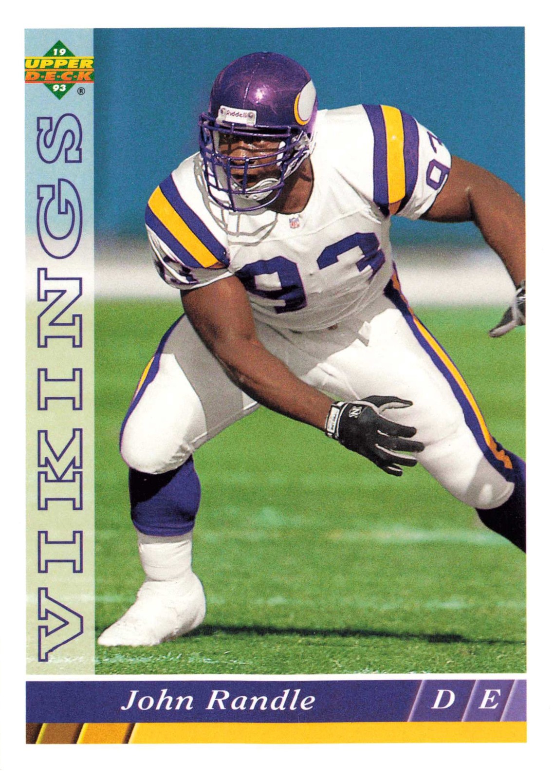 JOHN RANDLE 1993 Upper Deck #307 Minnesota Vikings DT Football Card