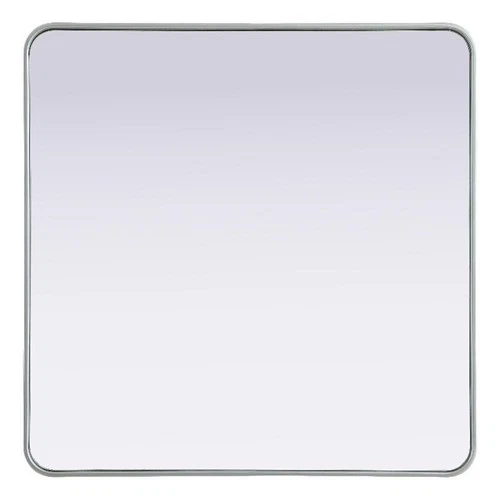 Elegant Decor Contour Metal Rectangle Mirror 36X36" Silver - Picture 1 of 7
