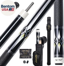 2-Piece Professional Pool Cue Set 58" Low Deflection Shaft Pool Cue with 12.5Mm 