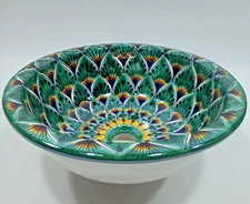 13" ROUND TALAVERA SINK drop in or undermount mexican bathroom handmade ceramic