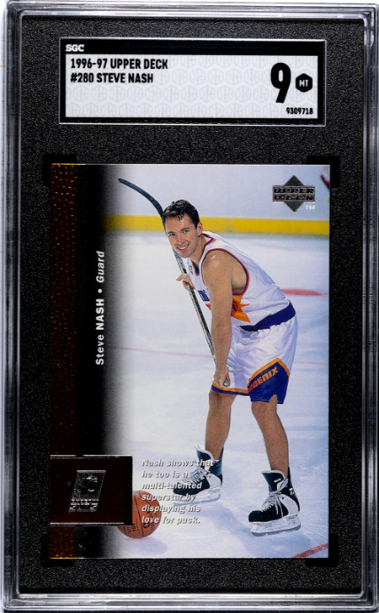 Steve Nash 1996 Upper Deck #280 NBA RC (hockey rink) Phoenix SGC 9