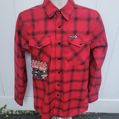 Dixxon Flannel Shirt Mens XS Red Plaid The Stroker Long Sleeve Pearl Snap